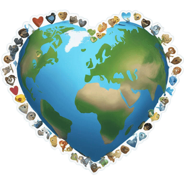 heart shaped earth emoji