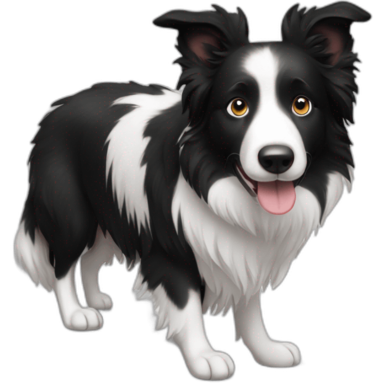 border collie black white emoji