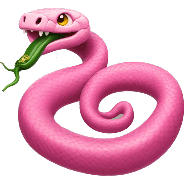 Pink snake with jalapeño  emoji