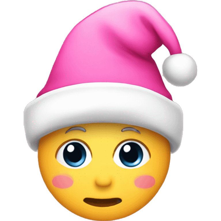 Cute pink christmas hat emoji