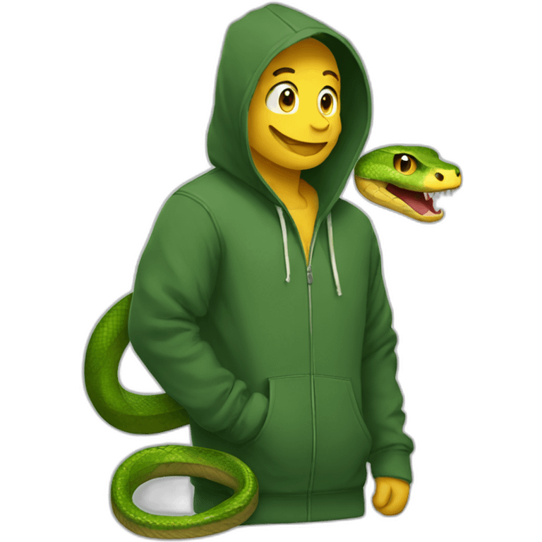 Snake wearing hoodie  emoji