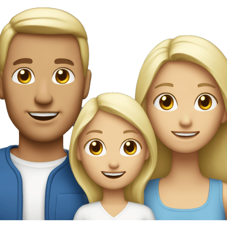 Create Family. Mother (blond), father, 2 blond Girls  emoji