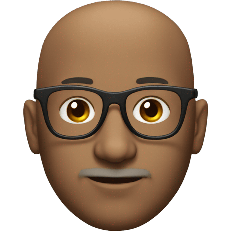 bald man with glasses portrait emoji