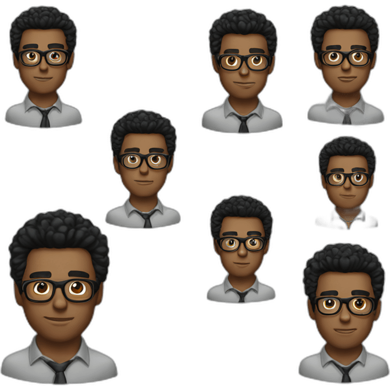 Hombre nerd cabello negro emoji