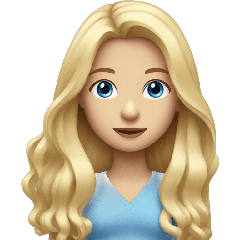 a girl with long blond hair and blue eyes  emoji