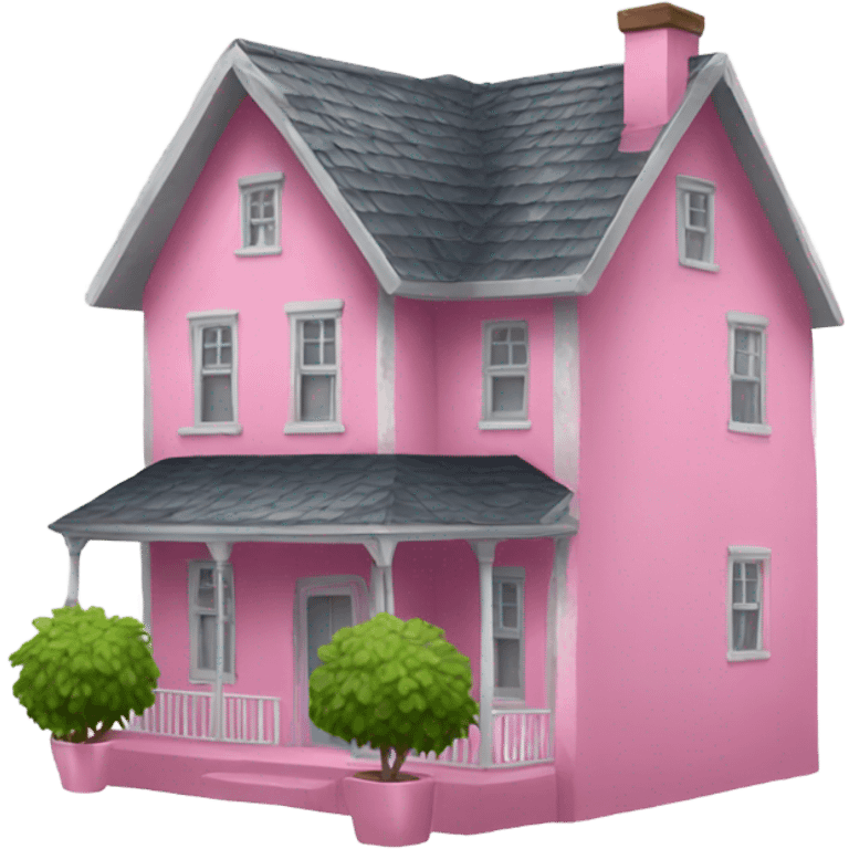 pink house emoji