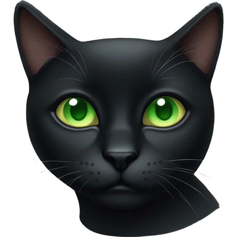 black cat with green eyes emoji