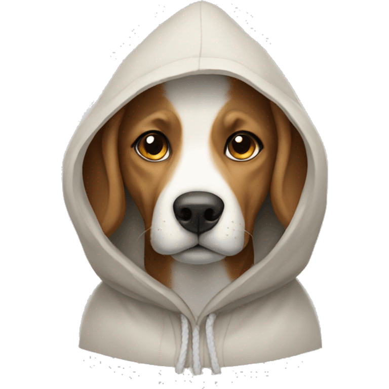 Dog wearing a hodie emoji