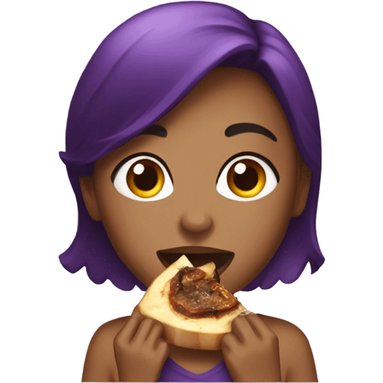 girl eating eggplant emoji