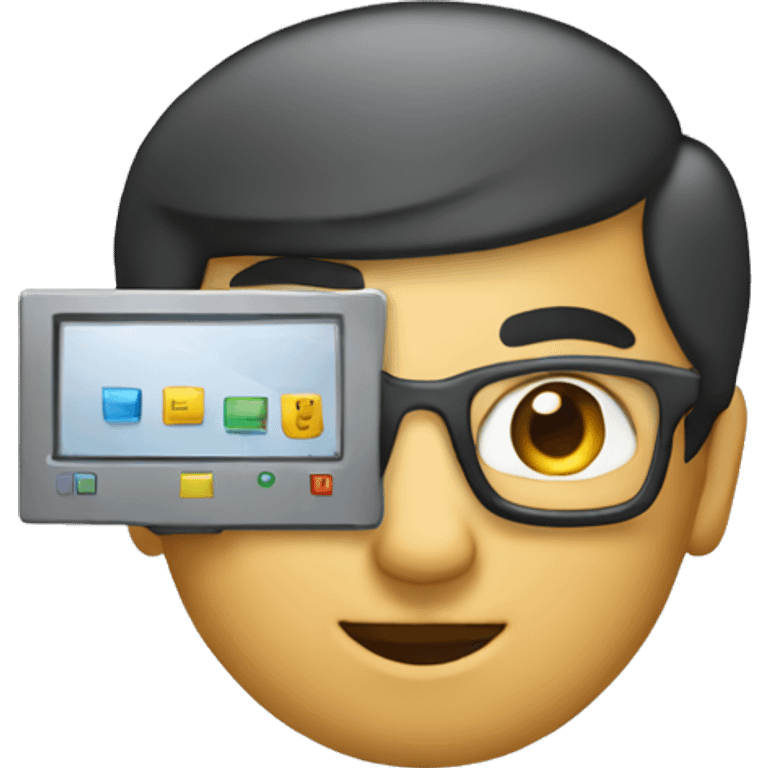 It engineer looking on computer acreen emoji