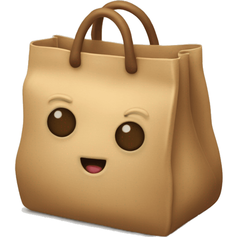 tan bag with twooo round things in it making an imprint on the outside but make the bag look like hairy skin emoji