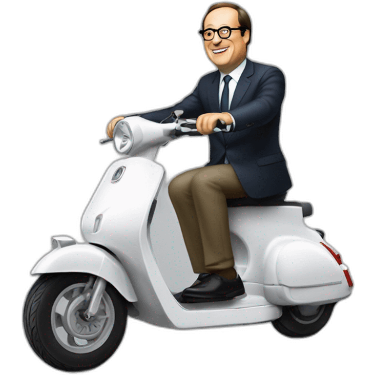 François Hollande sur un scooter emoji