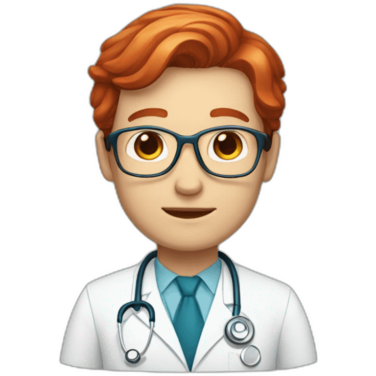 Doctor wiht red hair and blue eyes emoji