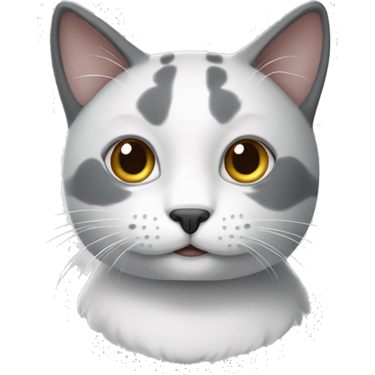 Grey and white cat emoji