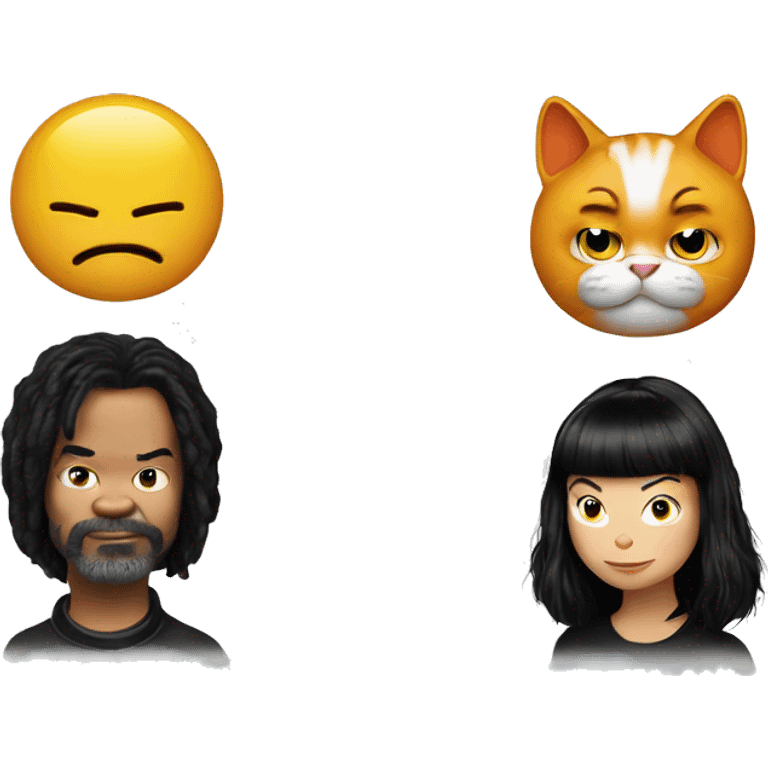 Bjork and Garfield  emoji