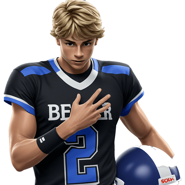 blonde boy in sportswear helmet emoji