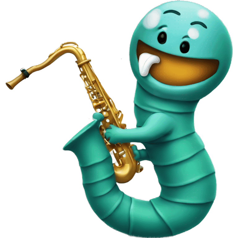 Worm playing saxophone  emoji