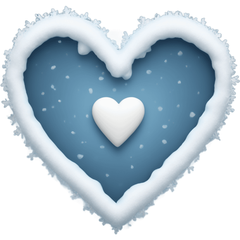 White heart with snow emoji