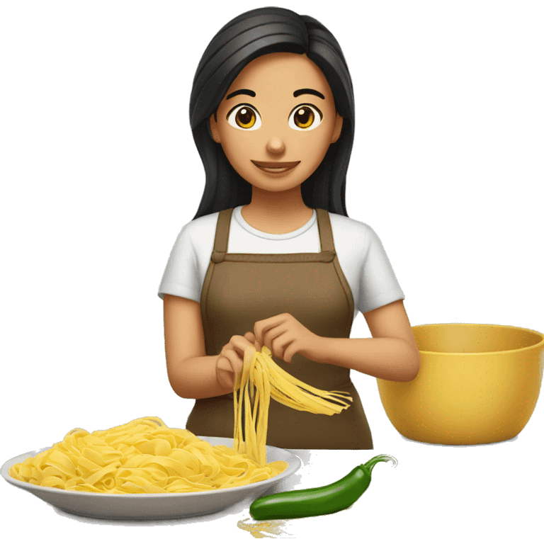 mexican girl making pasta emoji