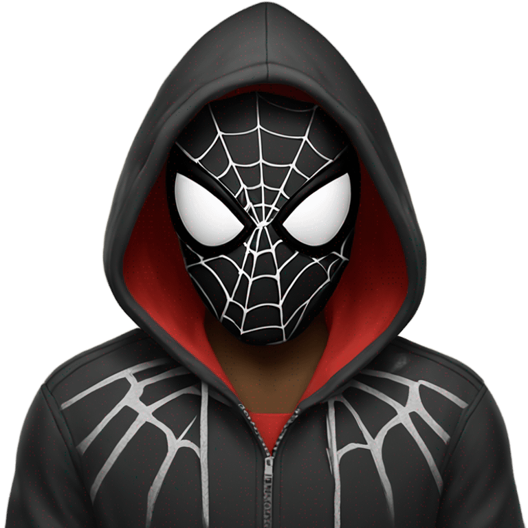 Black Spider-Man with hoodie emoji