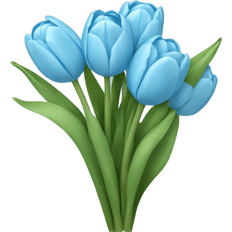 light blue tulip bouquet  emoji