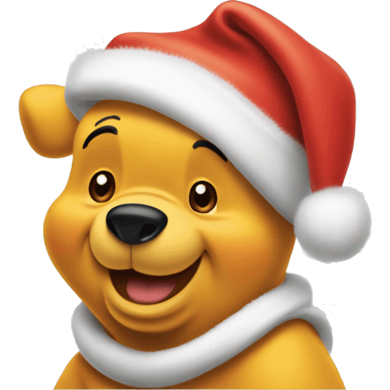 winnie the pooh in santa hat emoji