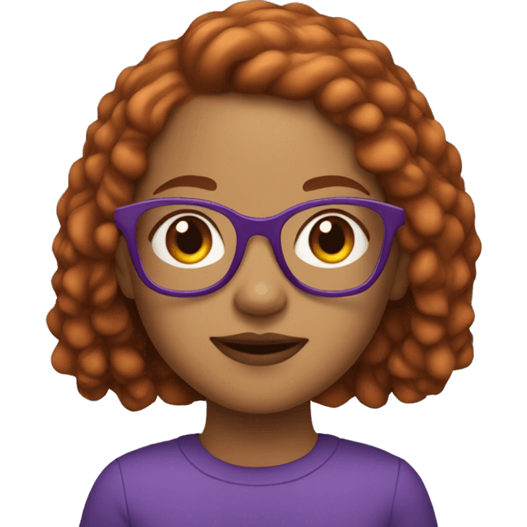 Lightskin Girl with Purple Glasses and Ginger Hair emoji