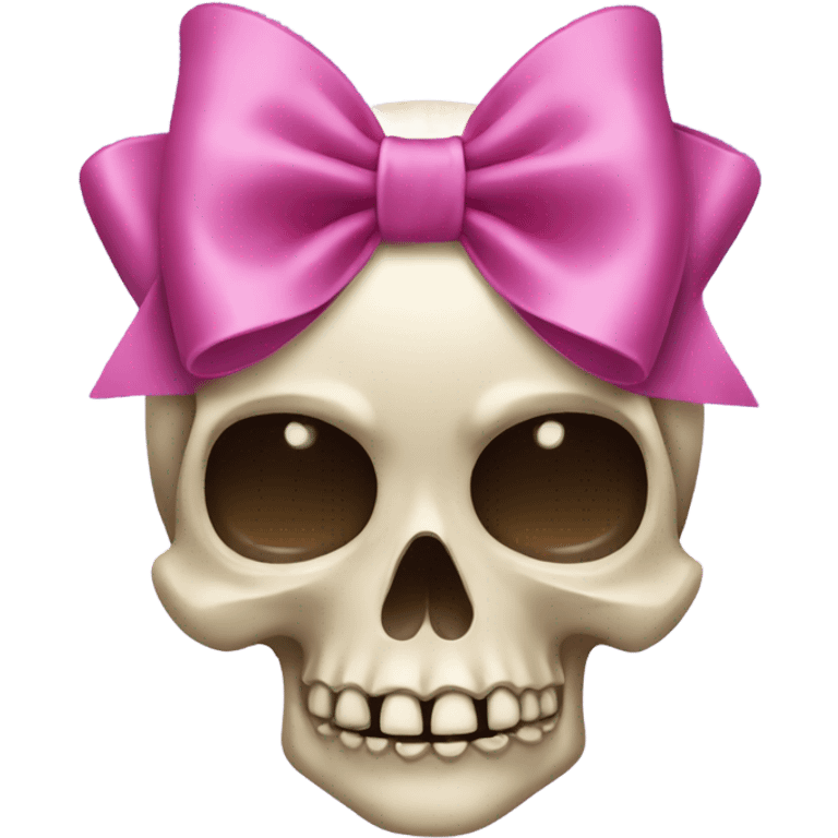 skull wearing a bow emoji