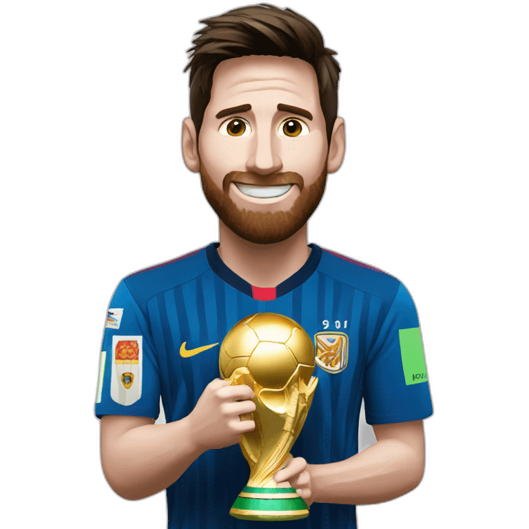 Messi with the world cup  emoji