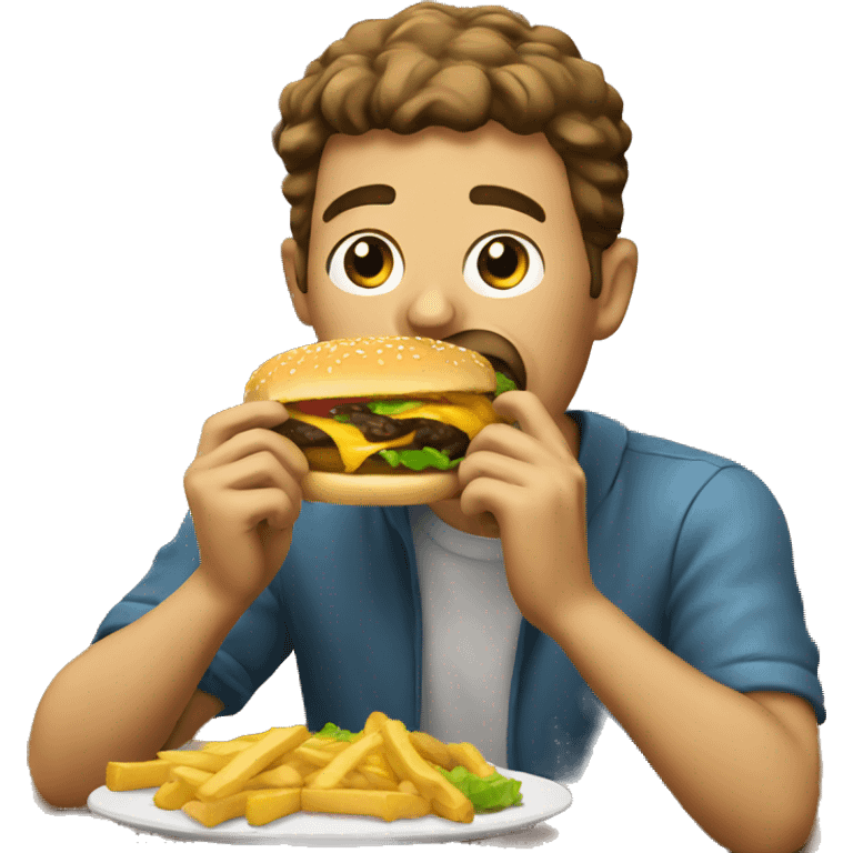 guy eating cheeseburger  emoji