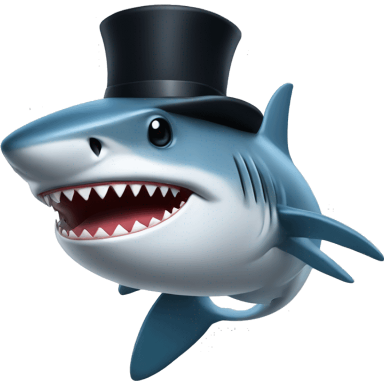 Shark with top hat emoji