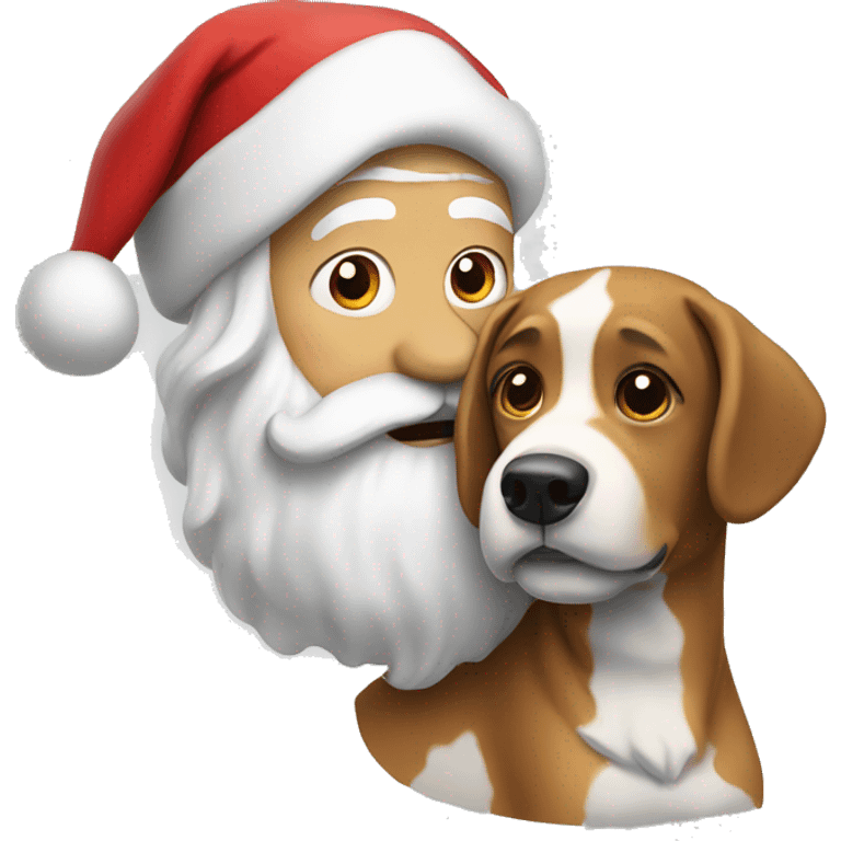 santa with a dog emoji