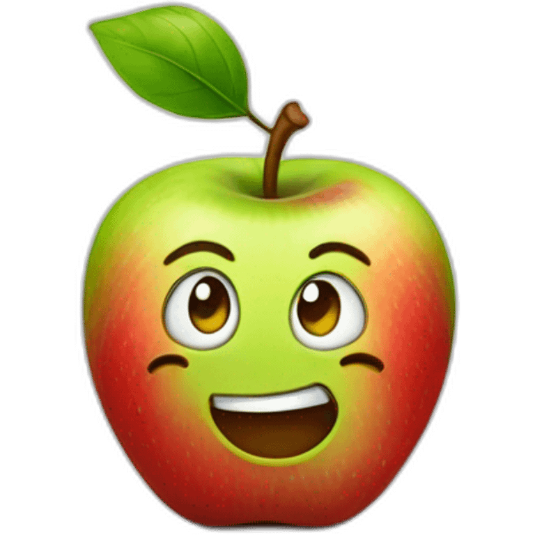 smirking apple emoji