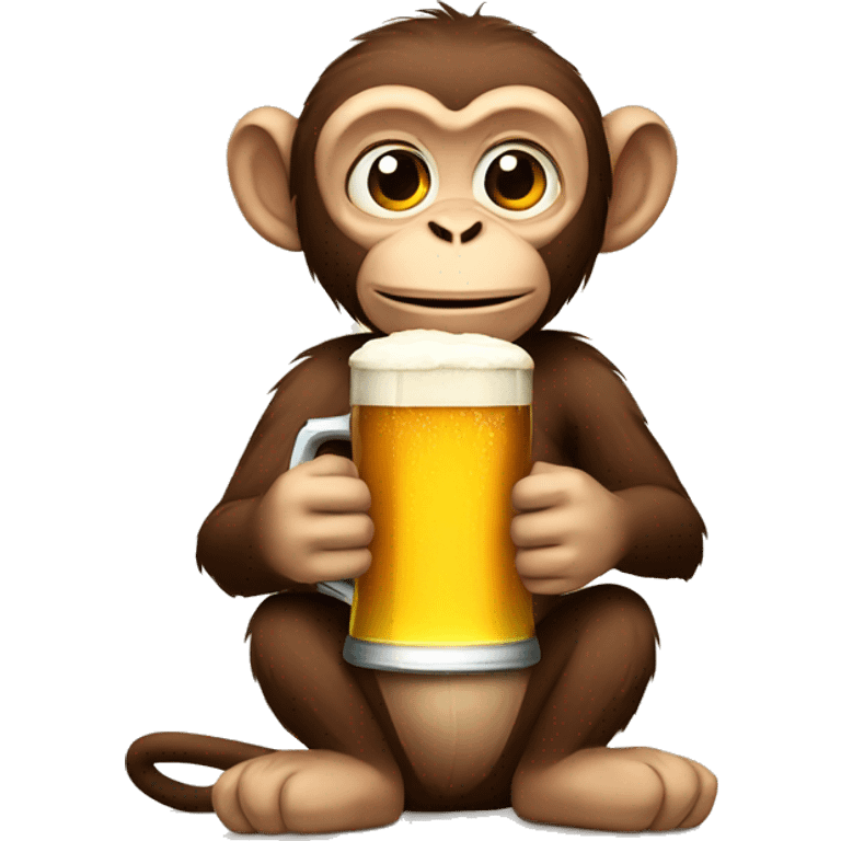 Monkey with beer in hand emoji