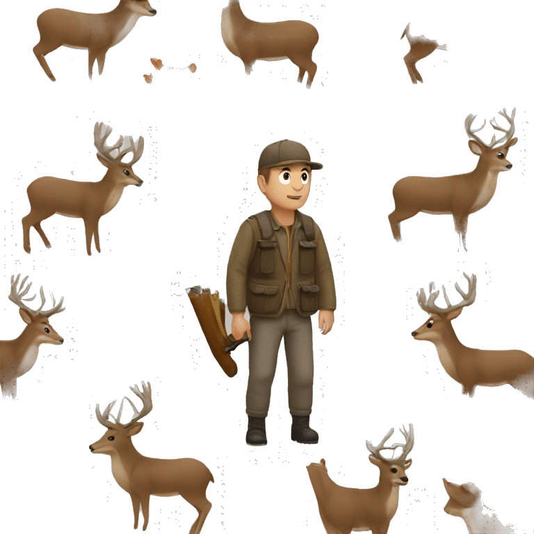 Man hunts deer emoji