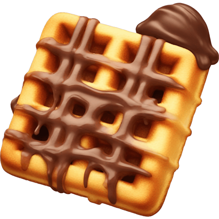 waffle with chocolate emoji