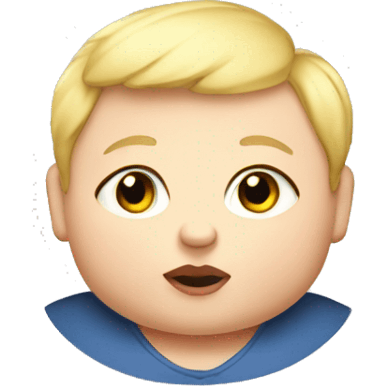 Obese baby with blonde hair. emoji