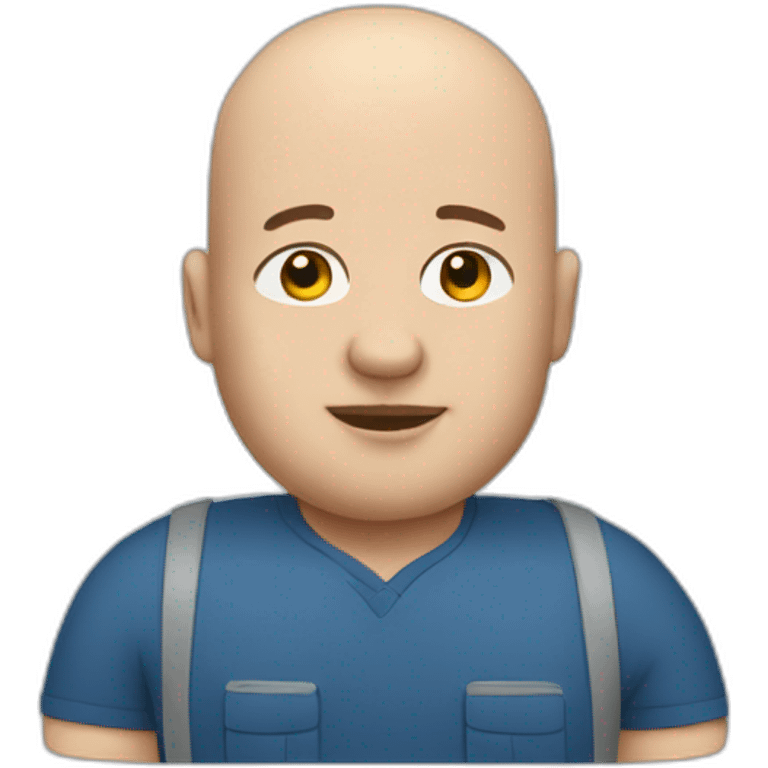 Overweight bald bus driver emoji