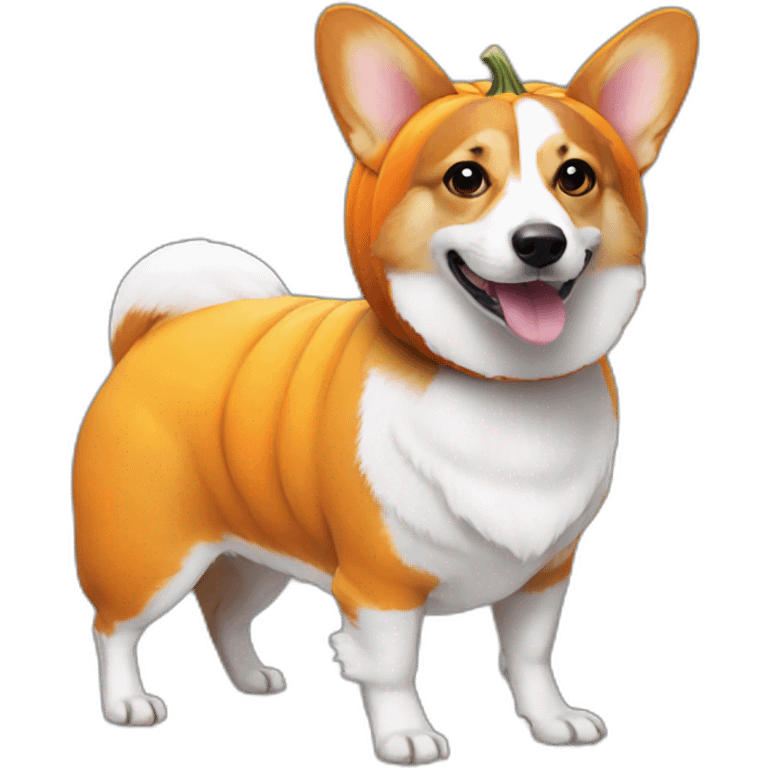 Corgi pumpkin costume emoji