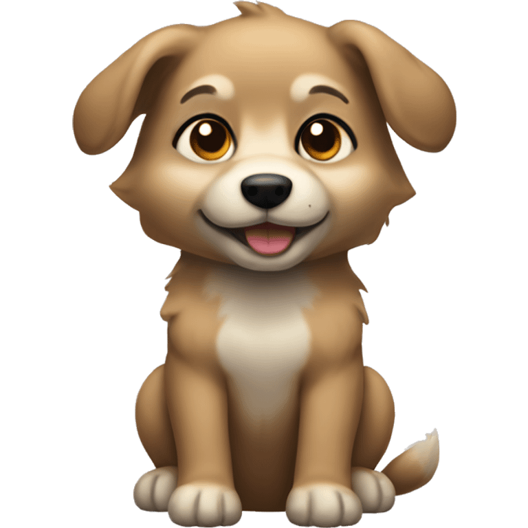 a light brown puppy-like wolf with black hair on its ears emoji