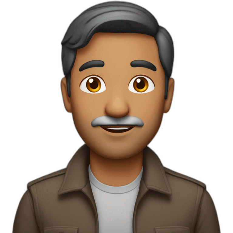 Indian man in his 50s with stubble and black short hair emoji