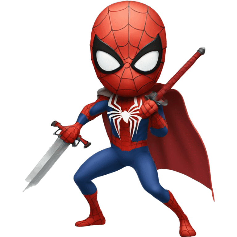 Spider-man with a BIG SWORD emoji