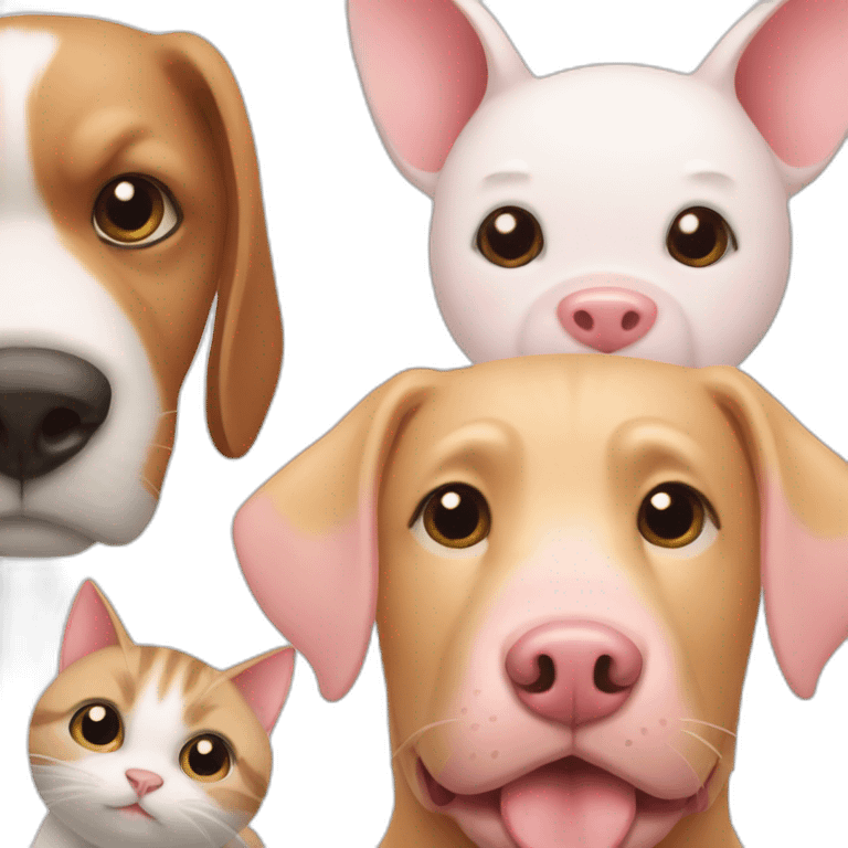 Cat and dog and pig emoji