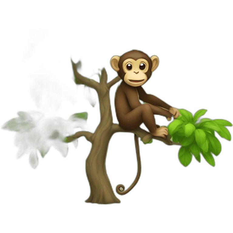 Tree with a monkey  emoji