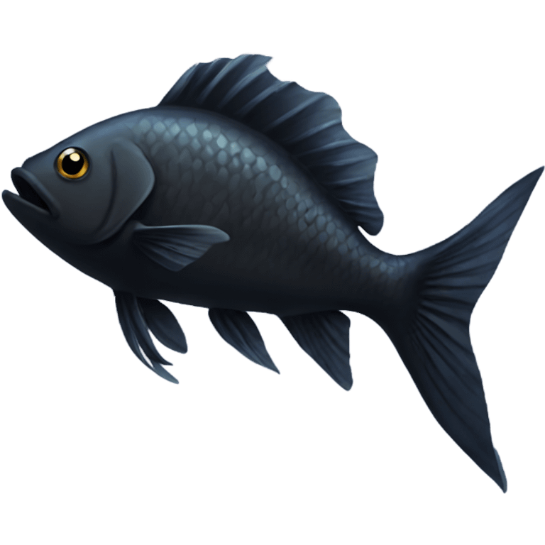 Black fish short fins emoji