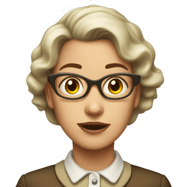 "Woman dressed in an old-fashioned way and a mental asylum." emoji