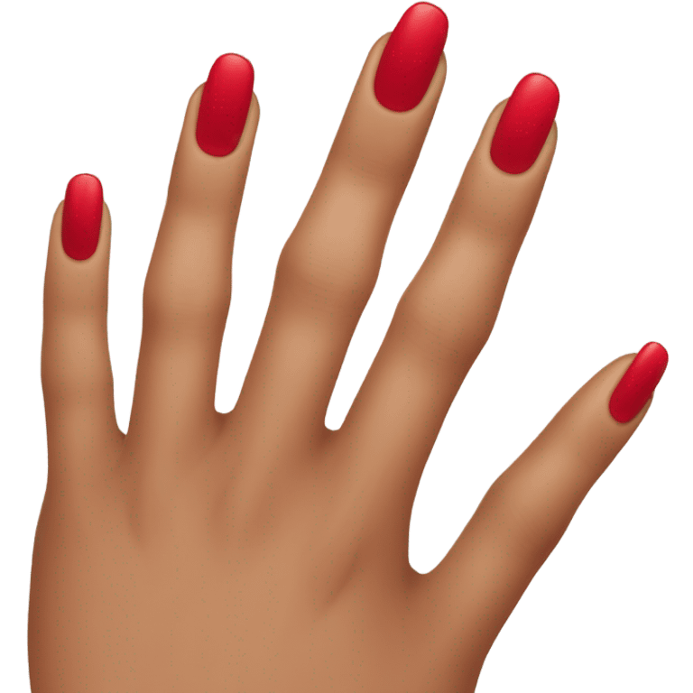 Long red  nails on medium skin ton emoji