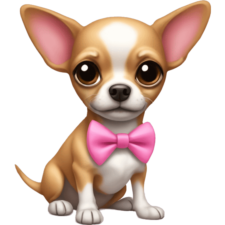 Chihuahua with pink bow  emoji