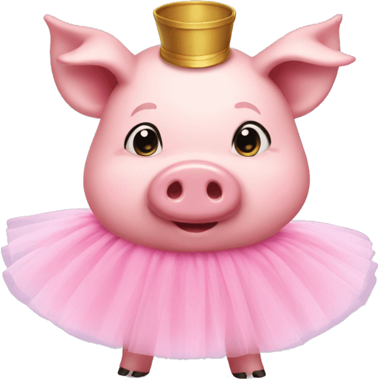 Pink pig in tutu emoji