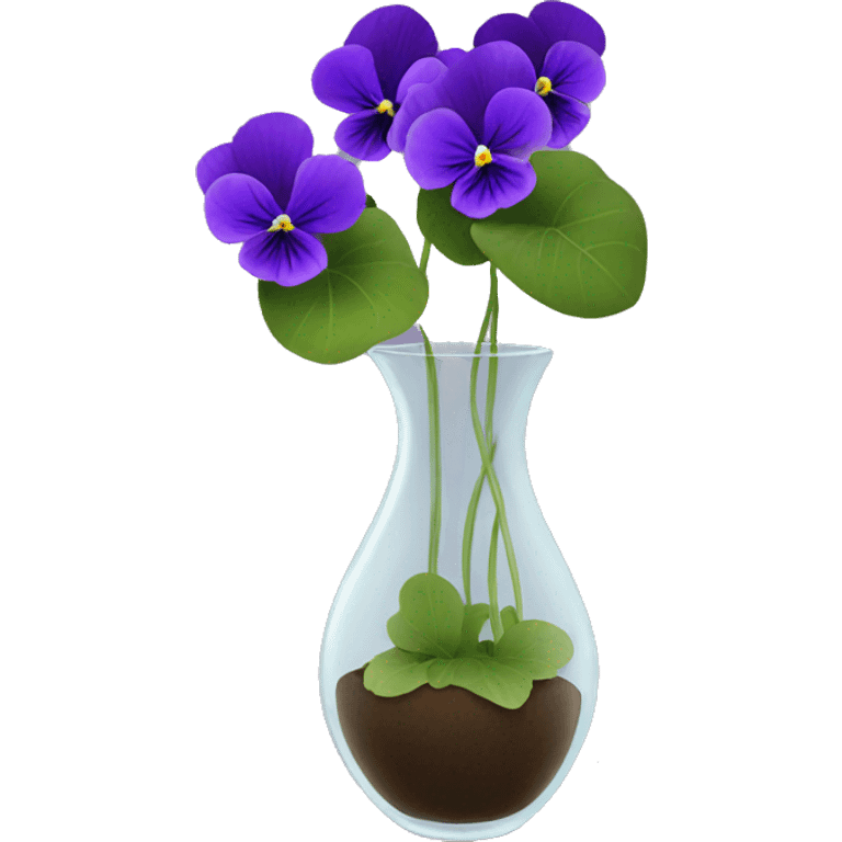 Violets in a clear vase emoji